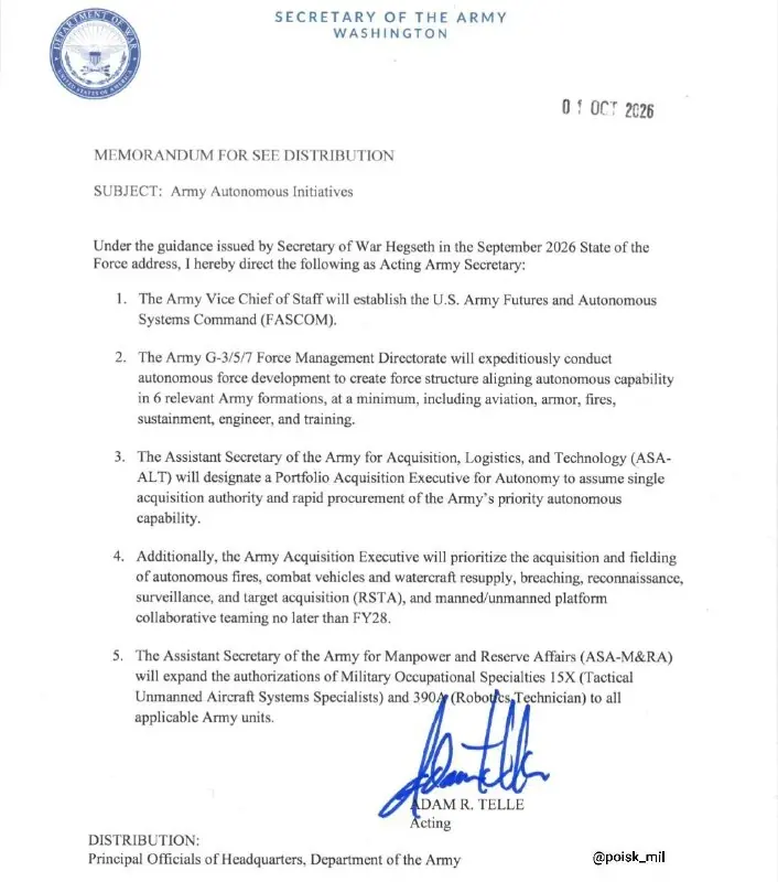 Document from the Boris Rozhin (Colonel Cassad) post of 17 October 2026