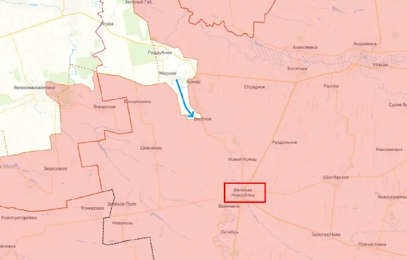 Map from the Военный осведомитель (Military Informant) post of 26 October 2026