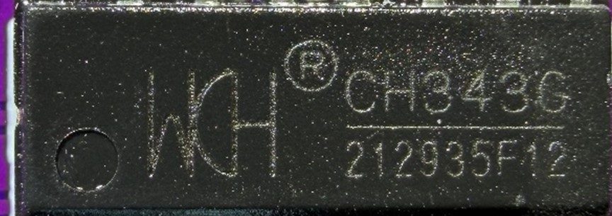 USB to UART Bridge Controller, marked WCH CH343G 212935F12
