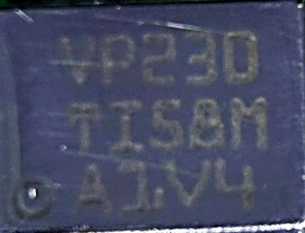 CAN transceiver, marked VP230 TI58M A1V4