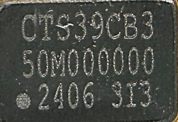 Clock generator, marked CTS39CB3 50M000000 2406 3I3
