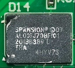 Flash memory, marked AL016J70BFI01 201BB389 L THA 4HYV73