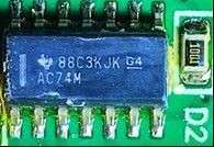 Integrated microcircuit, marked 88C3KJK G4 AC74M
