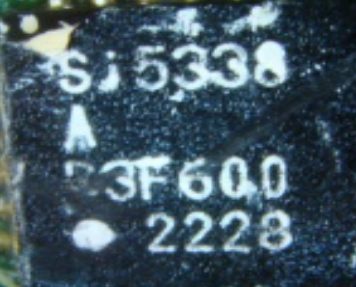 4-channel frequency synthesizer, marked Si5338 A R3F600 2228