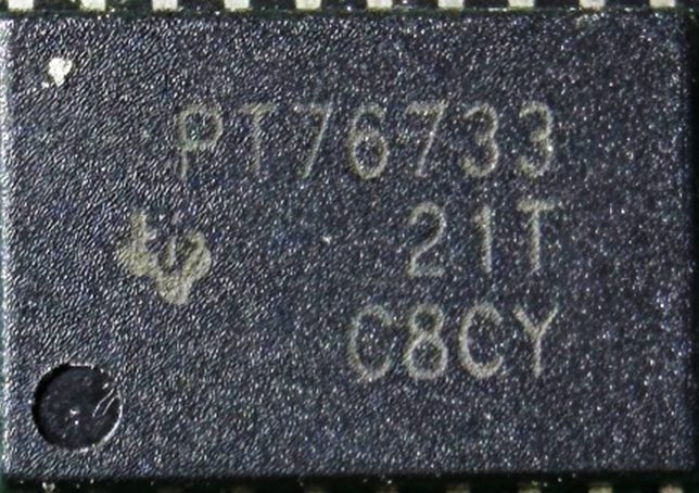 Voltage regulator, marked PT76733 21T C8CY