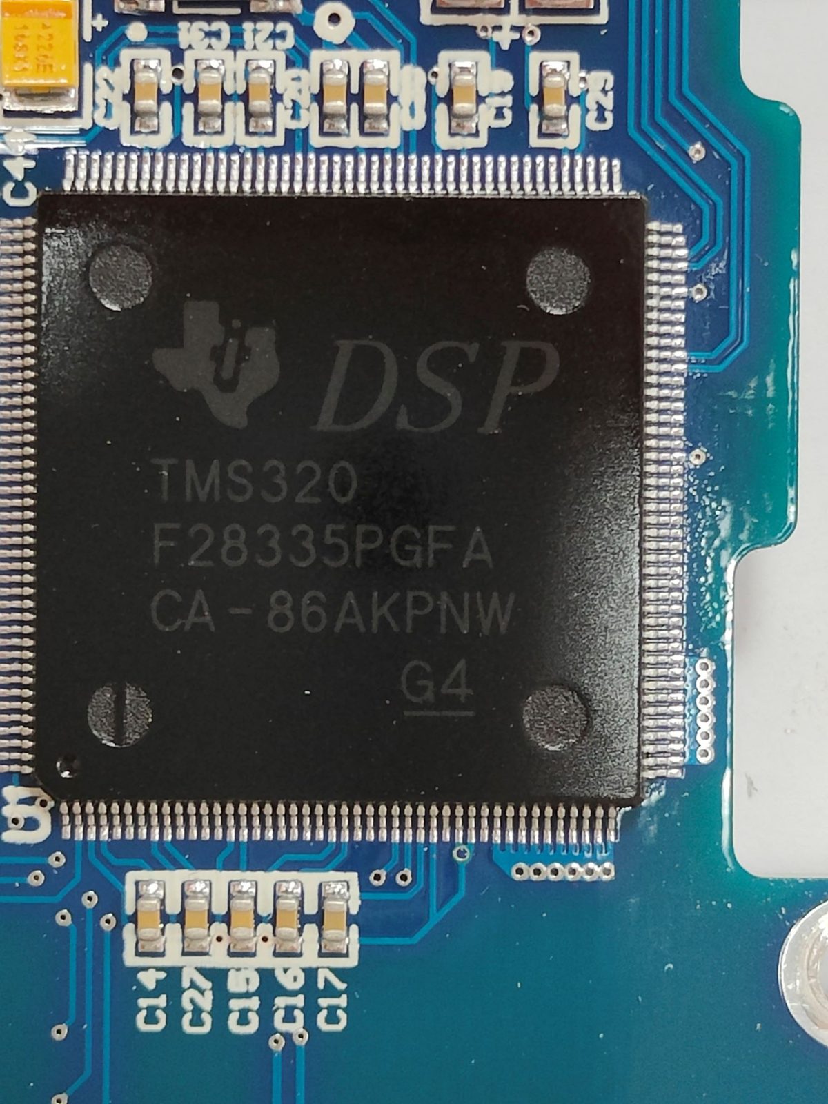 Real-time microcontroller with DSP connection manager, marked TMS320 F28335PGFA CA-86AKPNW