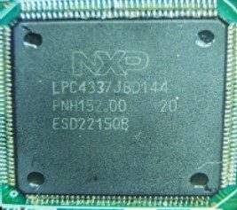 NXP microcontroller, marked LPC4337 JBD144 PNH152.00 20 ESD22150B