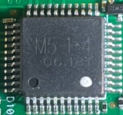 Microcontroller M5-1-4 in TQFP44 package, marked M5-1 4 06 18
