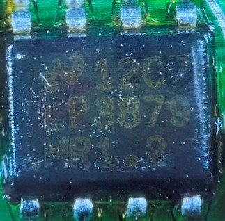 Voltage regulator, marked 12C LP3879 MR1.2