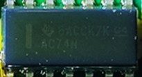 Dual Positive-Edge-Triggered D-Type Flip-Flops, marked CD54AC74 / CD74AC74 6ACCK7K G4 AC74M