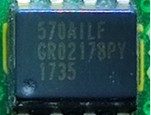 Multiplier and zero delay buffer, marked ICS570 570AILF GR02178PY 1735